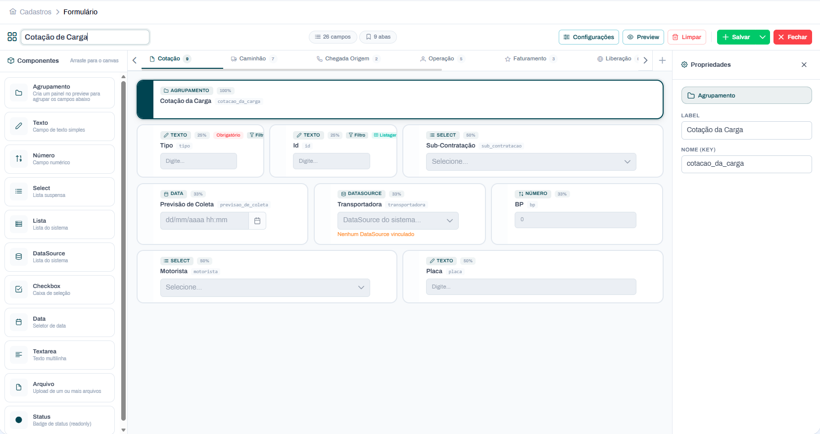 Configuração de eventos e automações dos processos no HubyLog